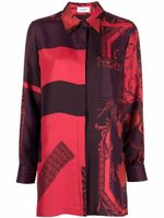 Ferragamo chemise à imprimé baroque - Rouge