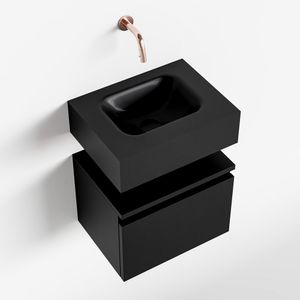 Toiletmeubel Mondiaz Andor | 40 cm | Meubelkleur Urban | Lex vrijhangend wastafel Urban Midden | Zonder kraangat