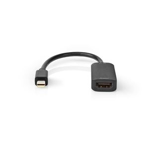 Nedis CCGB37654BK02 video kabel adapter 0,2 m Mini DisplayPort HDMI Zwart