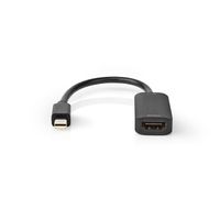 Nedis Mini DisplayPort-Kabel | Mini-DisplayPort Male naar HDMI Output | 48 Gbps | 0.2 m | 1 stuks - CCGB37654BK02 CCGB37654BK02 - thumbnail