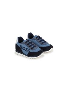 BOSS Kidswear baskets en jean délavé à logo imprimé - Bleu