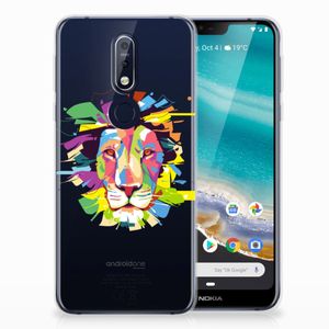 Nokia 7.1 Telefoonhoesje met Naam Lion Color