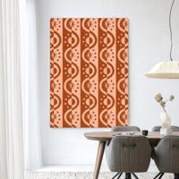 Urban Cotton Wandkleed 'Moon BlockPrint' 110 x 145cm in Frame - black