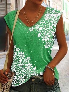 Floral Design Casual Loose Sleeveless Top