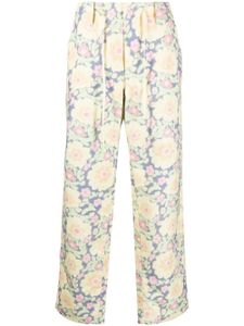 Jacquemus pantalon droit à fleurs - Jaune