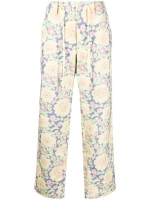 Jacquemus pantalon droit à fleurs - Jaune