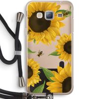 Sunflower and bees: Samsung Galaxy J3 (2016) Transparant Hoesje met koord