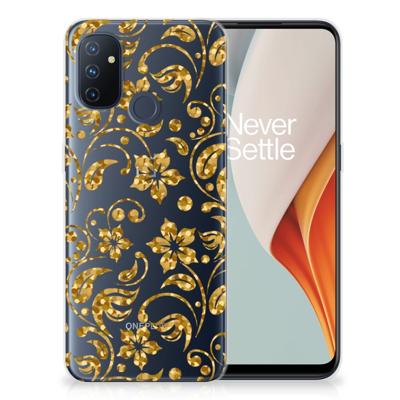OnePlus Nord N100 | TPU Case | Gouden Bloemen