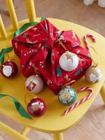Set van 6 kerstballen in 3D rood