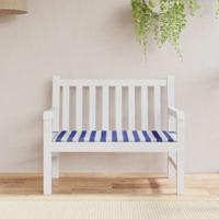 Tuinbankkussen gestreept 120x50x4 cm oxford stof wit en blauw