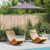 Tuinparasol Donkergrijs 270 x 270 x 260 cm Bamboe