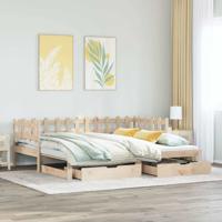 Slaapbank met onderschuifbed en lades zonder matras 80x200 cm