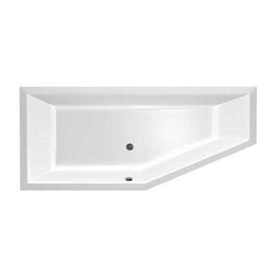 Xenz Society Hoekbad - 180x80x48 - afvoer Midden - Links - Compact - acryl - wit 6962-01
