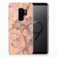 Samsung Galaxy S9 Plus TPU Siliconen Hoesje Marmer Oranje