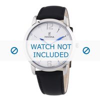 Festina horlogeband F6813-3 / F6813-4 / F6813-6 Leder Zwart 21mm + zwart stiksel