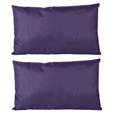2x Bank/sier kussens voor binnen en buiten in de kleur paars 30 x 50 cm