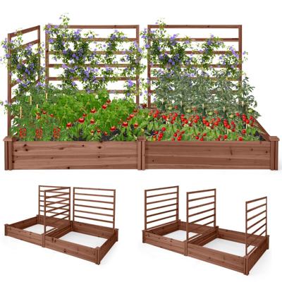 Verhoogde Bloembedden Met Hekjes Plantenbakken Met Pergola's Lariks Plantenbakken Tuinprieel Met Klimrekken