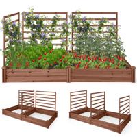 Verhoogde Bloembedden Met Hekjes Plantenbakken Met Pergola's Lariks Plantenbakken Tuinprieel Met Klimrekken