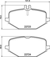 Remblokkenset, schijfrem BREMBO, u.a. fÃ¼r Mercedes-Benz - thumbnail