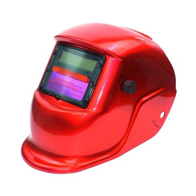Solar automatische variabele licht elektrisch lassen beschermende masker lassen helm (rood)