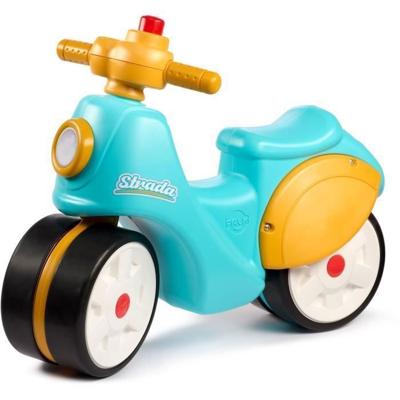 FALK - Strada peuterstep - stille wielen, directioneel stuur met claxon - Blauw en Geel
