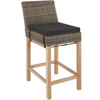 tectake® - Wicker bartafel Lovas met 4 stoelen Latina - natuur - thumbnail