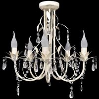 Kristallen kroonluchter met wit elegant design (5 lampen) - thumbnail