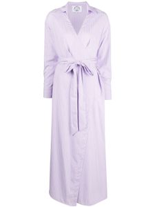 Evi Grintela robe mi-longue en coton à rayures - Violet