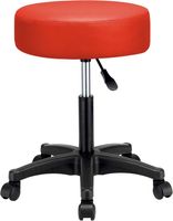 Monzana Bureaustoel - draaistoel - kruk - met - gestoffeerde - zitting - in - rood