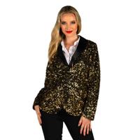 Showstar paillettenjas goud dame