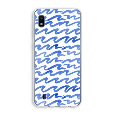 Blauwe golven: Samsung Galaxy A10 Transparant Hoesje