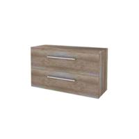 Basic-Line Start 46 Badkamermeubelset - 120 x 46 cm - Met Grepen - 2 Lades - Wastafelblad - Scotch Oak
