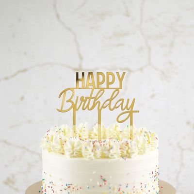 Happy Birthday Taarttopper - Goud