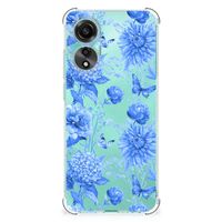 Case voor OPPO A78 4G Flowers Blue - thumbnail