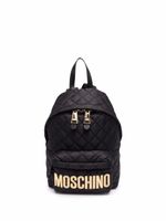 Moschino sac à dos matelassé à logo - Noir