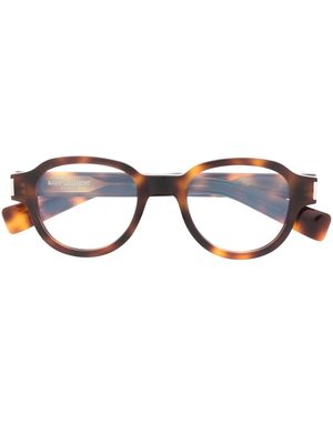 Saint Laurent Eyewear lunettes de vue à monture effet écailles de tortue - Marron