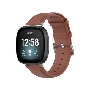 Bandje geschikt voor Fitbit Versa 3 - Maat S - Horlogebandje - Polsband - Kunstleer - Bruin