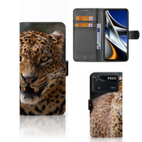 Xiaomi Poco X4 Pro 5G Telefoonhoesje met Pasjes Luipaard - thumbnail