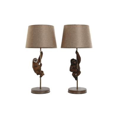 Bureaulamp Home ESPRIT Bruin Metaal Hars 50 W 220 V 26 x 26 x 53,5 cm (2 Stuks)