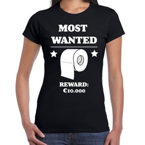 Most wanted toiletpaper t-shirt zwart voor dames