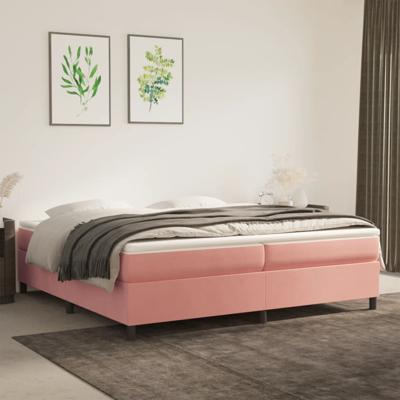 Bedframe fluweel roze 200x200 cm