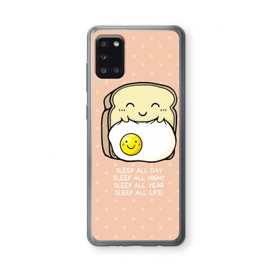 Sleep All Day: Samsung Galaxy A31 Transparant Hoesje