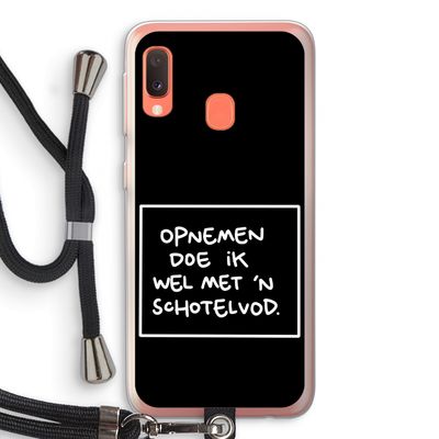 Schotelvod: Samsung Galaxy A20e Transparant Hoesje met koord