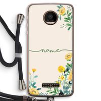 Gele bloemen: Motorola Moto Z Force Transparant Hoesje met koord