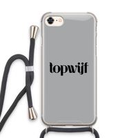Topwijf Grijs Zwart: iPhone 7 Transparant Hoesje met koord