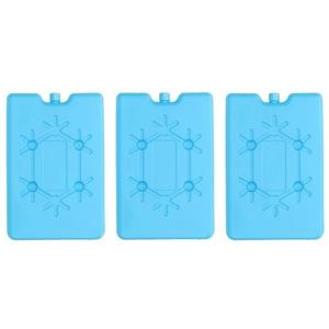 Koelelement plat - 3x - blauw - 200 ml - 11 x 16 cm - koeltas/koelbox element