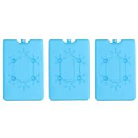 Koelelement plat - 3x - blauw - 200 ml - 11 x 16 cm - koeltas/koelbox element