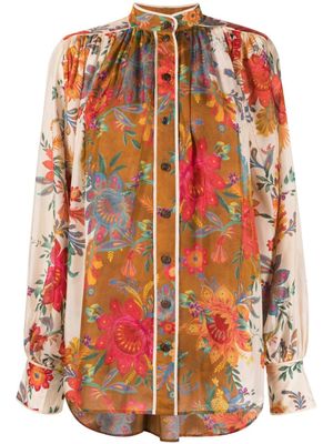 ZIMMERMANN blouse en soie Ginger à fleurs - Tons neutres
