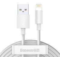 Baseus Eenvoudige wijsheid USB-A / Lightning-kabel - 1.5m, 2 Stuks. - Wit