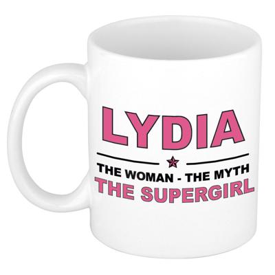 Lydia cadeau mok - Woman Myth Supergirl - naam koffiemok - 300 ml - collega - moederdag Lydia cadeau mok - Woman Myth Supergirl - naam koffiemok - 300 ml - collega - moederdag